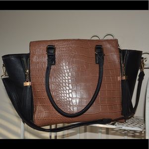 Satchel - 2 Tone Black & Brown